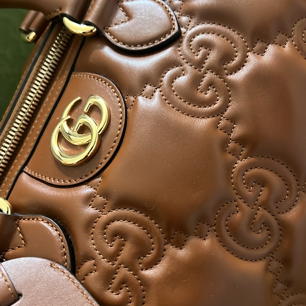 Large leather Gucci travel duffle bag - Picture 5 of 5
